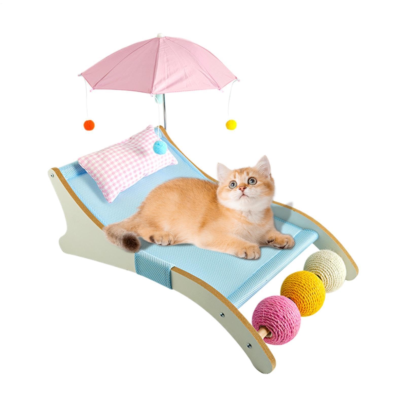 Generisch Lit de plage pour chat - Hamac griffoir pour animal - Abri solaire