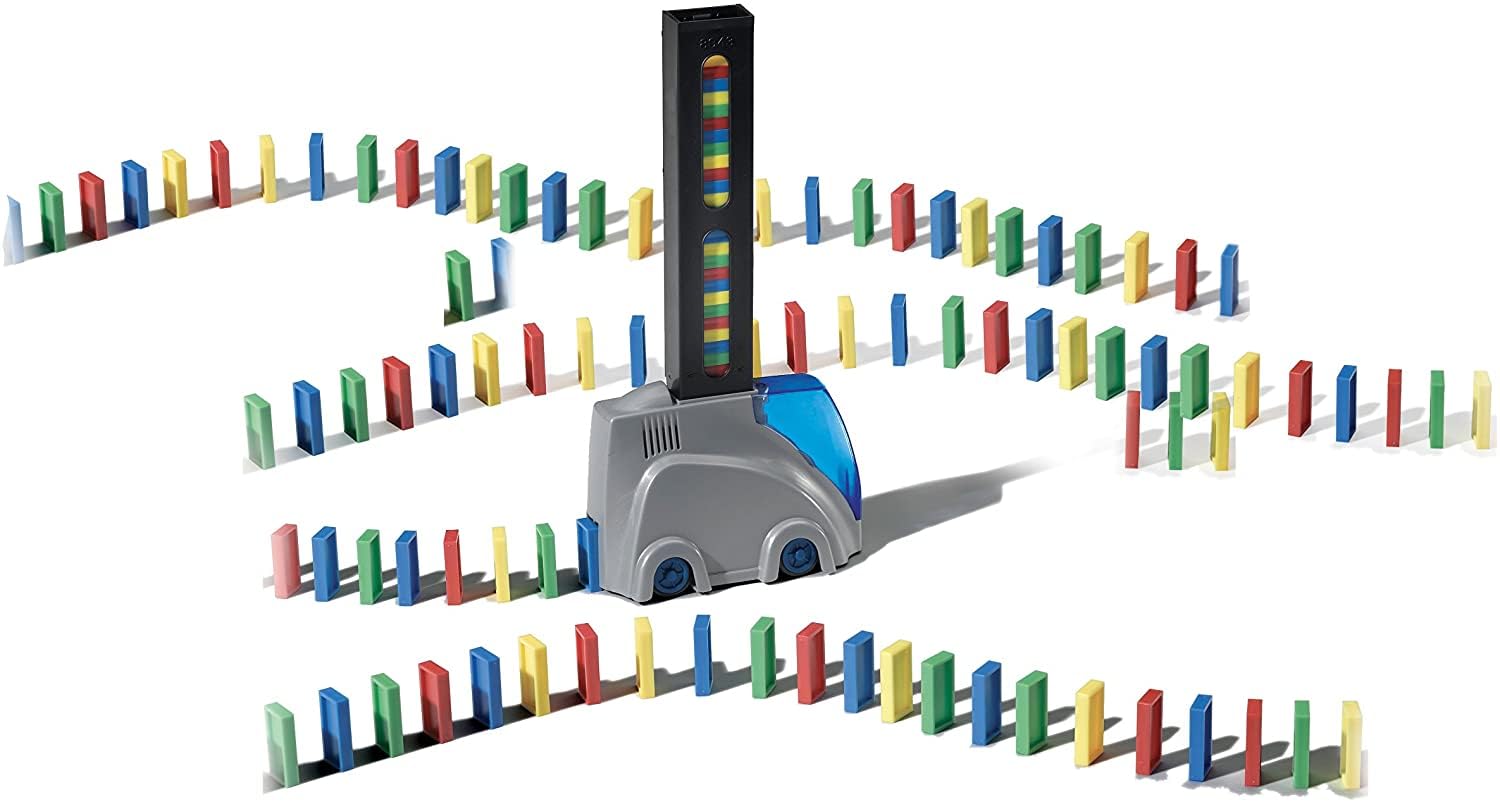 DOMINO EXPRESS - Track Creator + 400 Dominos - Jeu de Construction pour 1 Joueur et +- Effets Spéciaux - Cascades Époustouflantes -Jeu Dominos pour Enfants dès 6 ans - Créez Votre Propre Parcours