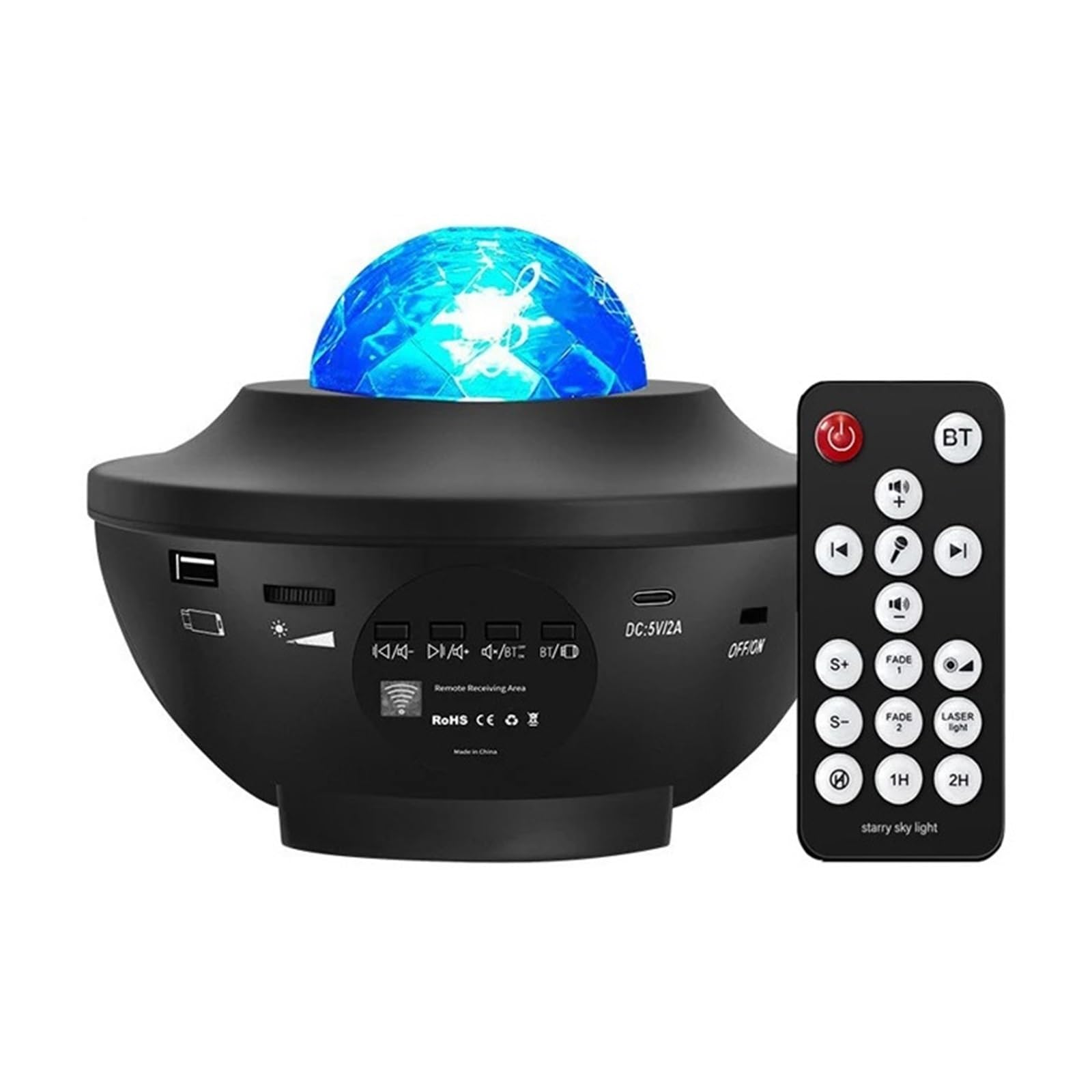 TRDEWR Starry Projector Galaxy Night Light Child Bluetooth USB Music Player Star NightLight Romantic Ocean Lamp Gifts Create an Atmosphere