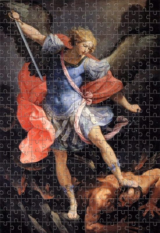 Puzzles St. Michael The Archangel Defeating Satan Catholic Saints 1000 Large Piece Jigsaw Puzzle Difficult Jigsaw Puzzle Featuring Stunning and
