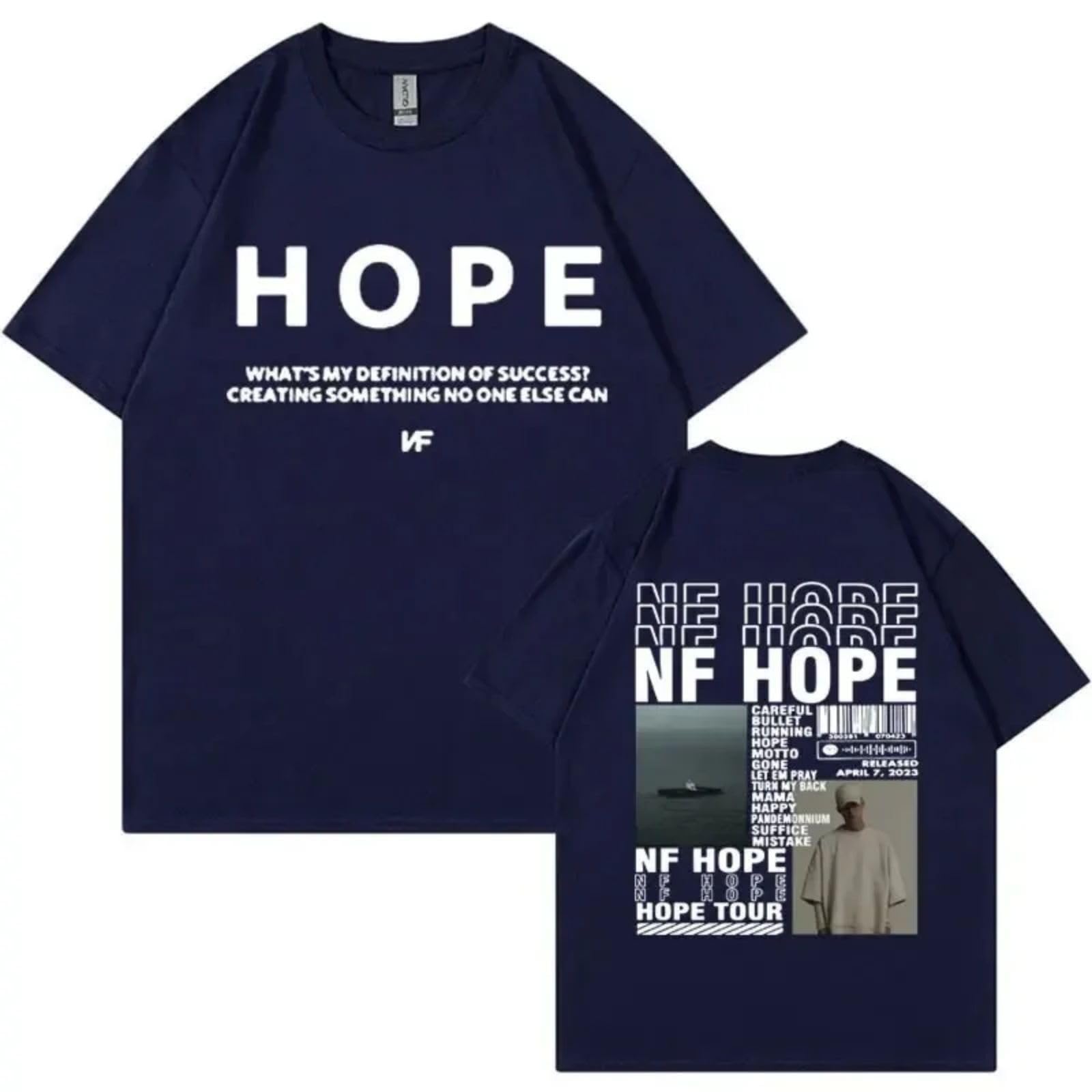 Rapper NF Hope T-Shirt 2024 Round Neck Short Sleeved T-Shirt Sports Shirt Hip-hop Casual T-Shirt
