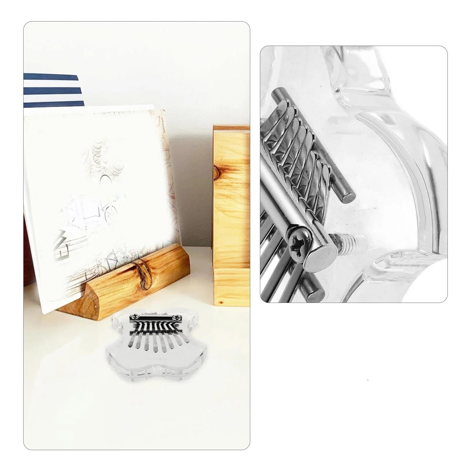 Pianino Kciukowe Kalimba 8-klawiszowy Akrylowy Kciukowy Fortepianowy Kieszonkowy Elektroniczny Kalimba Mini Przezroczysty Palec