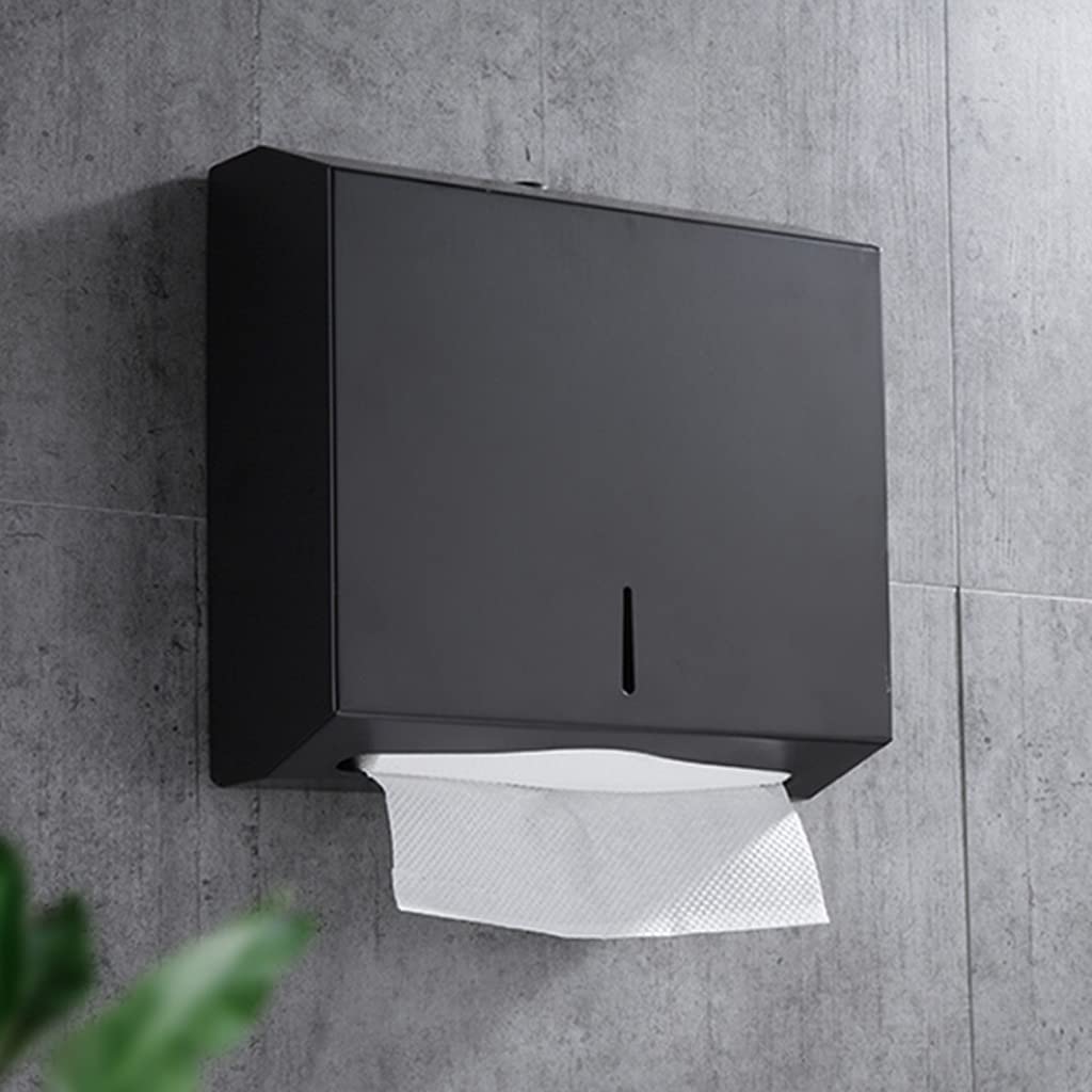 BKEKM Toallas Despachador Dispensador de Toallas de Papel Comercial montado en la Pared de Acero Inoxidable 304 con Cerradura para Hotel, hogar, baño, Cocina, Caja de pañuelos práctico