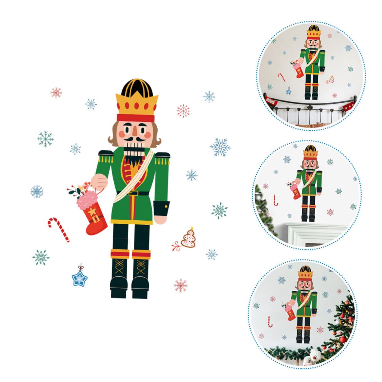 TOPBATHY 5 Feuilles Autocollants De Fenêtre De Noël Décor D'autocollants De Noël Stickers Muraux Joyeux Noel Autocollants De Fête De Décor De Maison Autocollant Mural d'hiver PVC