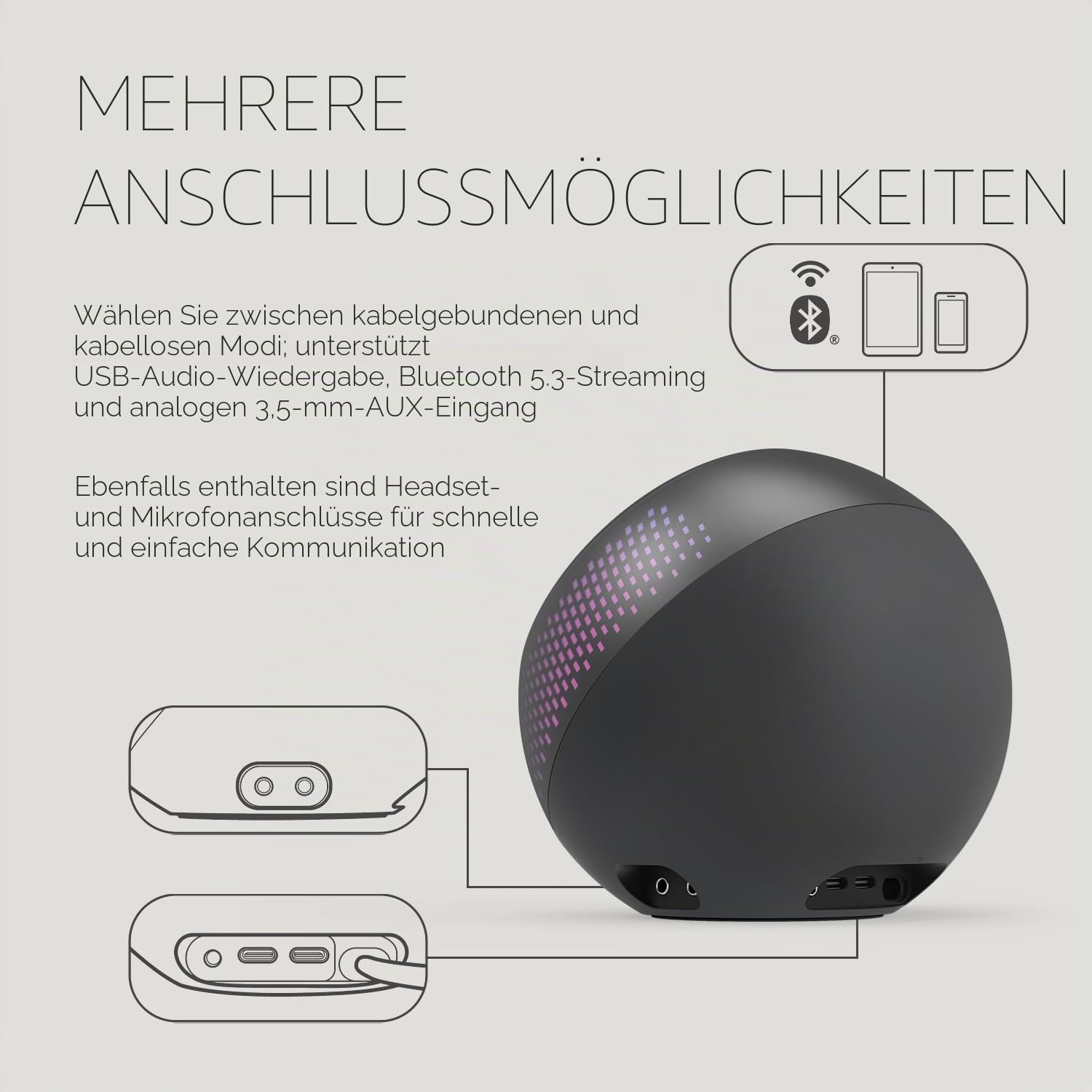 CREATIVE Pebble X Plus 2.1 Lautsprecher, Bluetooth 5.3, USB-C, schwarz RGB-Beleuchtung