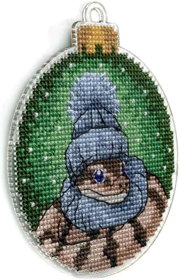 Wonderland Crafts Christmas Snake Cross-Stitch kit on a Plastic Base FLX-005