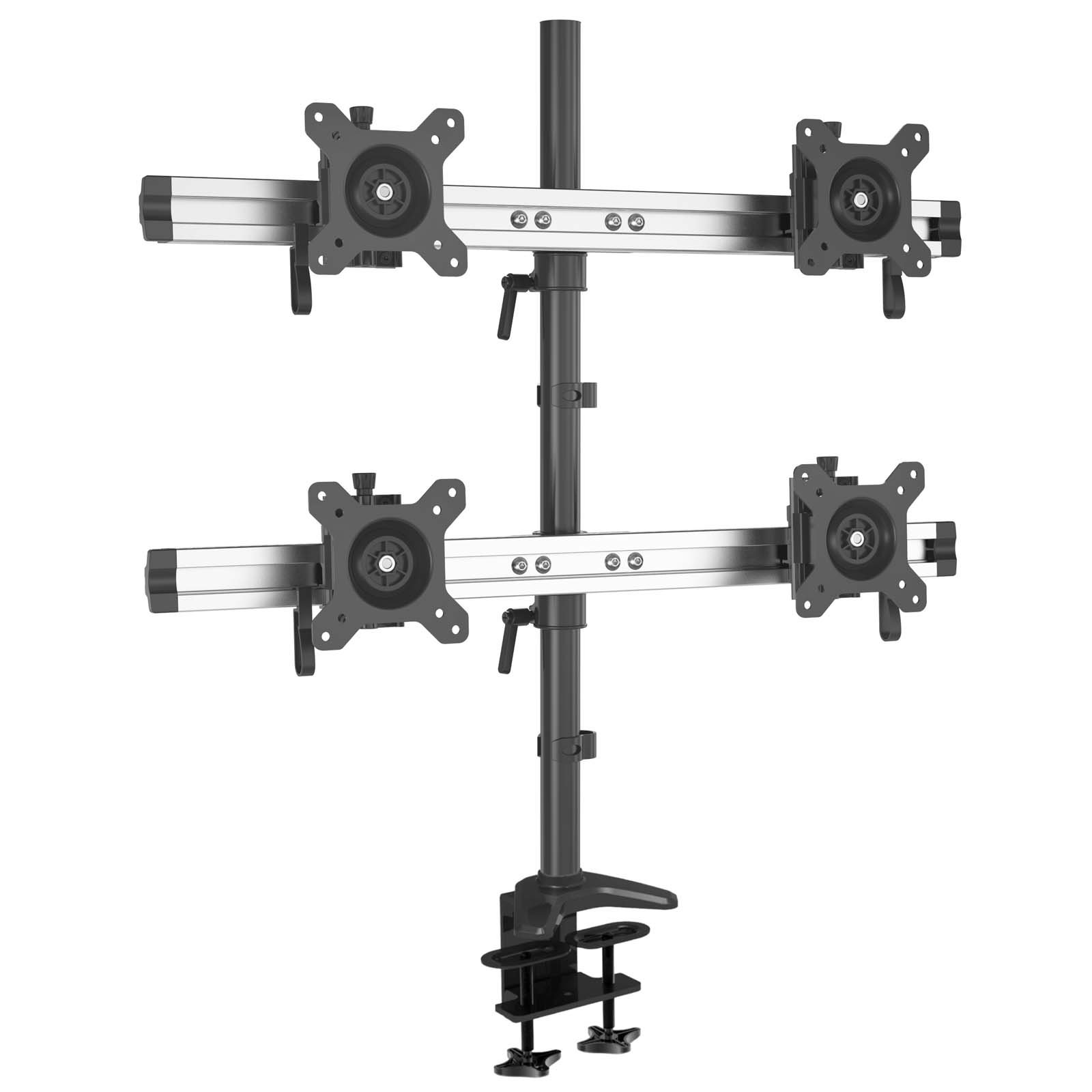HFTEK 4-Fach-Monitorarm - Tischhalterung für 4 Bildschirme von 15 – 27 Zoll mit VESA 75/100 (MP240C-L)
