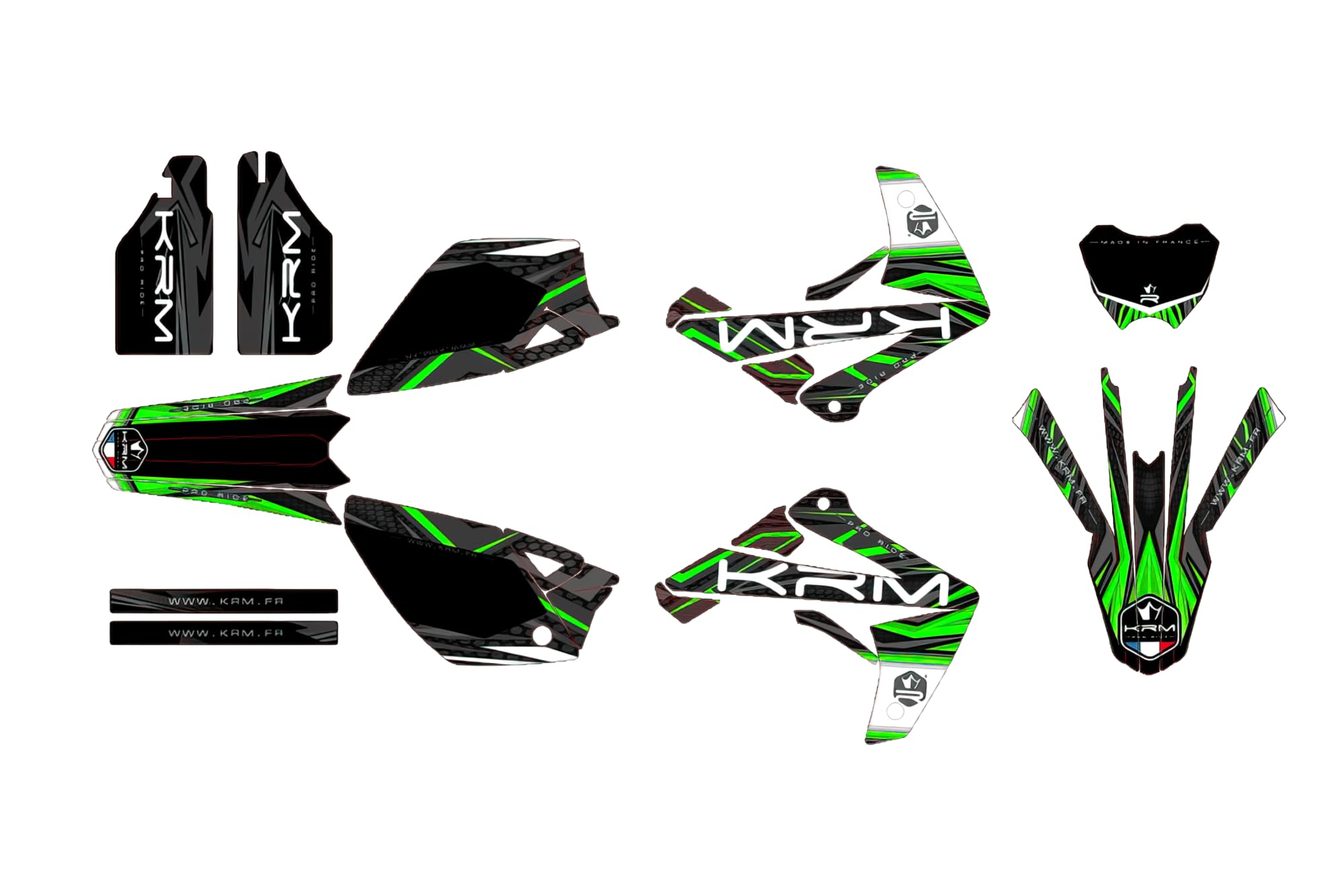 Kit de décoration KRM vert Rieju MRT 2009-2022 pour carénage moto 50cc
