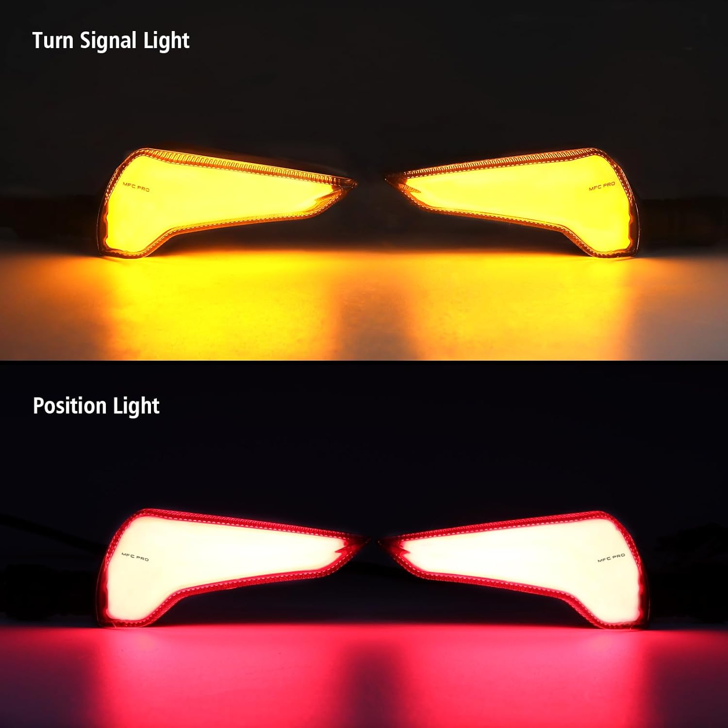 A pair of Universal High Brightness Motorcycle Turn Signal Lamp With Position Lamp for Yamaha MT-09 for Kawasaki Z800 for Suzuki GSX for Honda CBR1000 CBR600 (Yellow/Red)