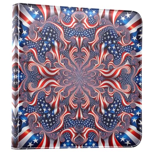 Álbum de fotos adhesivo DIY con funda de cuero PU y diseño de bandera americana, 40 páginas, tamaño 11.8 x 11.2 pulgadas miniatura 1