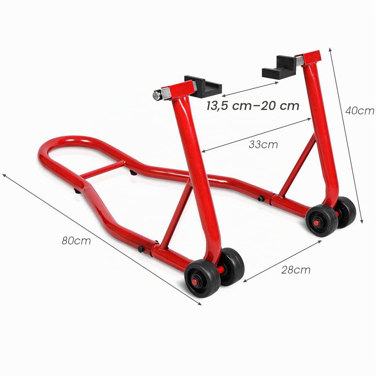 GOPLUS Motorradständer Hinten, Montageständer Farbwahl, Motorradhalter Hinterradständer Radständer Radhalter für Hinterrad (Rot)