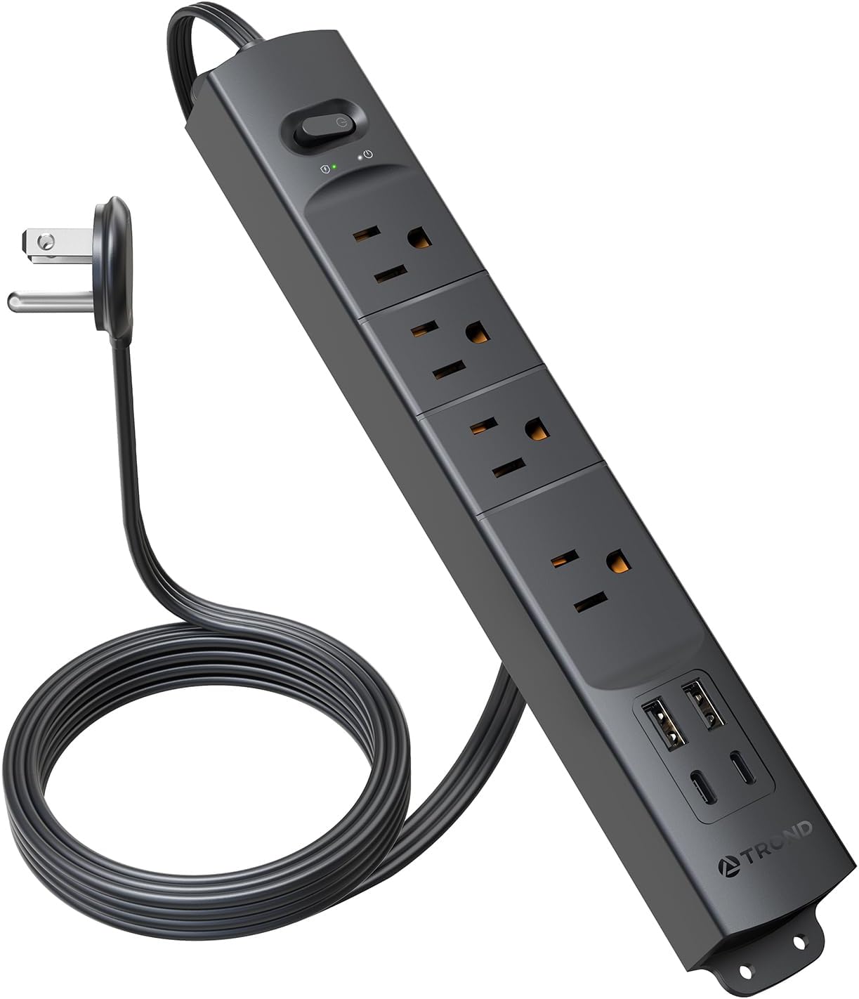TROND Surge Protector Power Bar with 2 USB C, ETL Listed, UltraThin