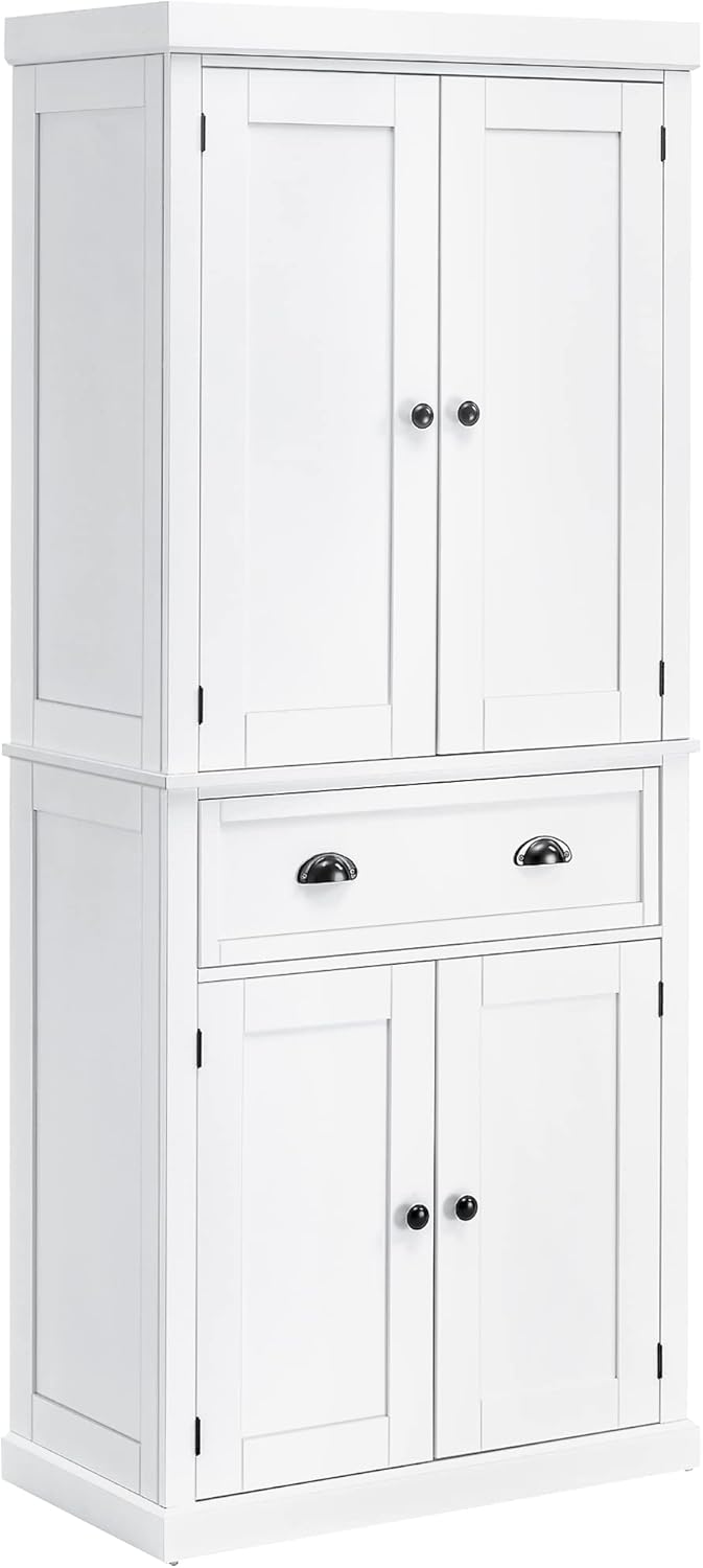Freestanding Kitchen Pantry Storage Tall with Drawer and Adjustable