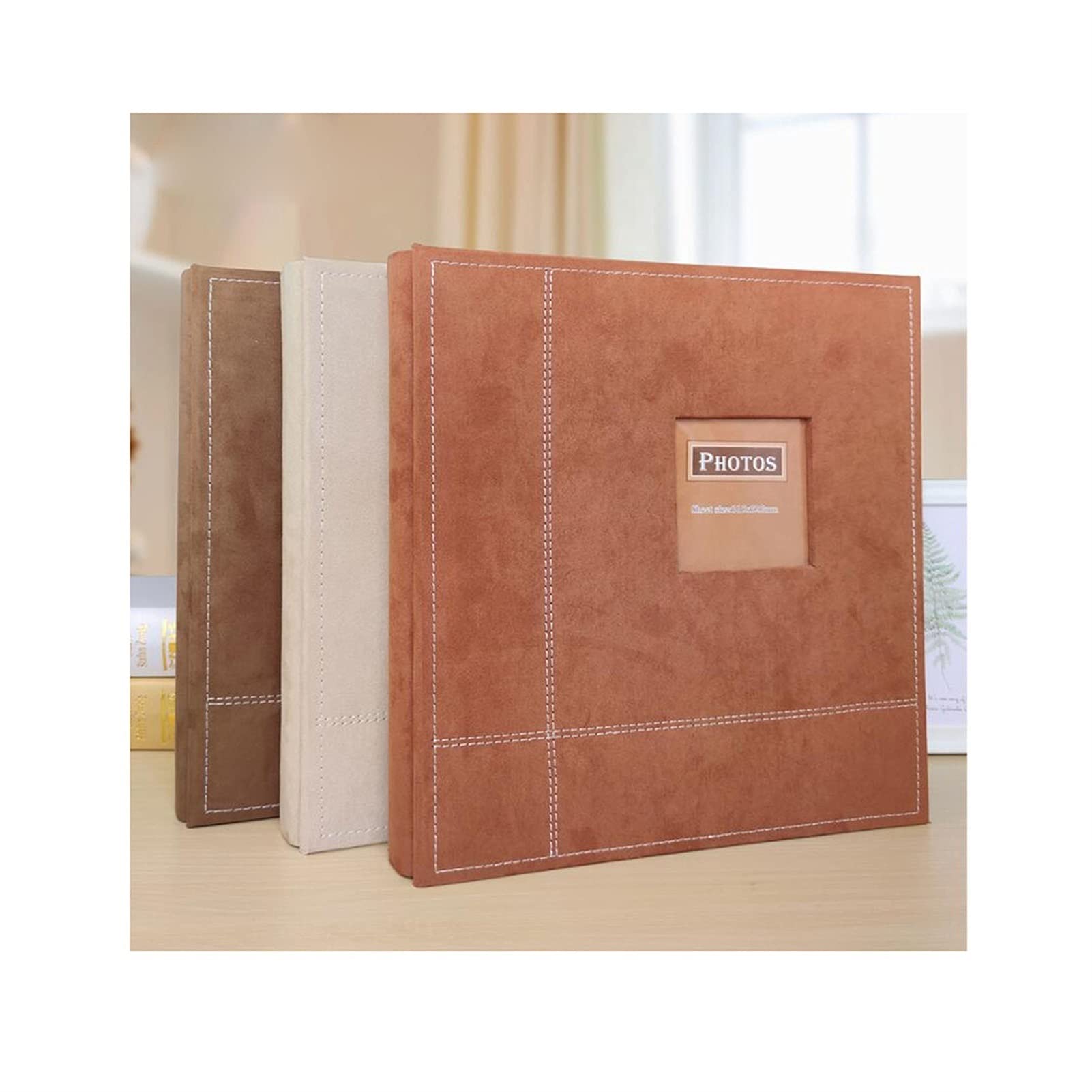 Album photo auto-adhésif, couverture en cuir de daim DIY Scrapbook Album 40 Magnetic Double face Pages 13.19 x 12.80 pouces
