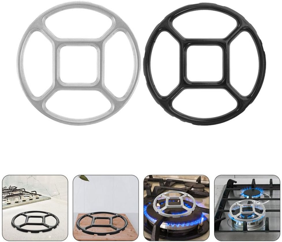 Kichvoe 2pcs Non-slip Wok Support Rings for Gas Stove Construction Temperature Resistant for Stabilizing Woks and Pots Cooktops
