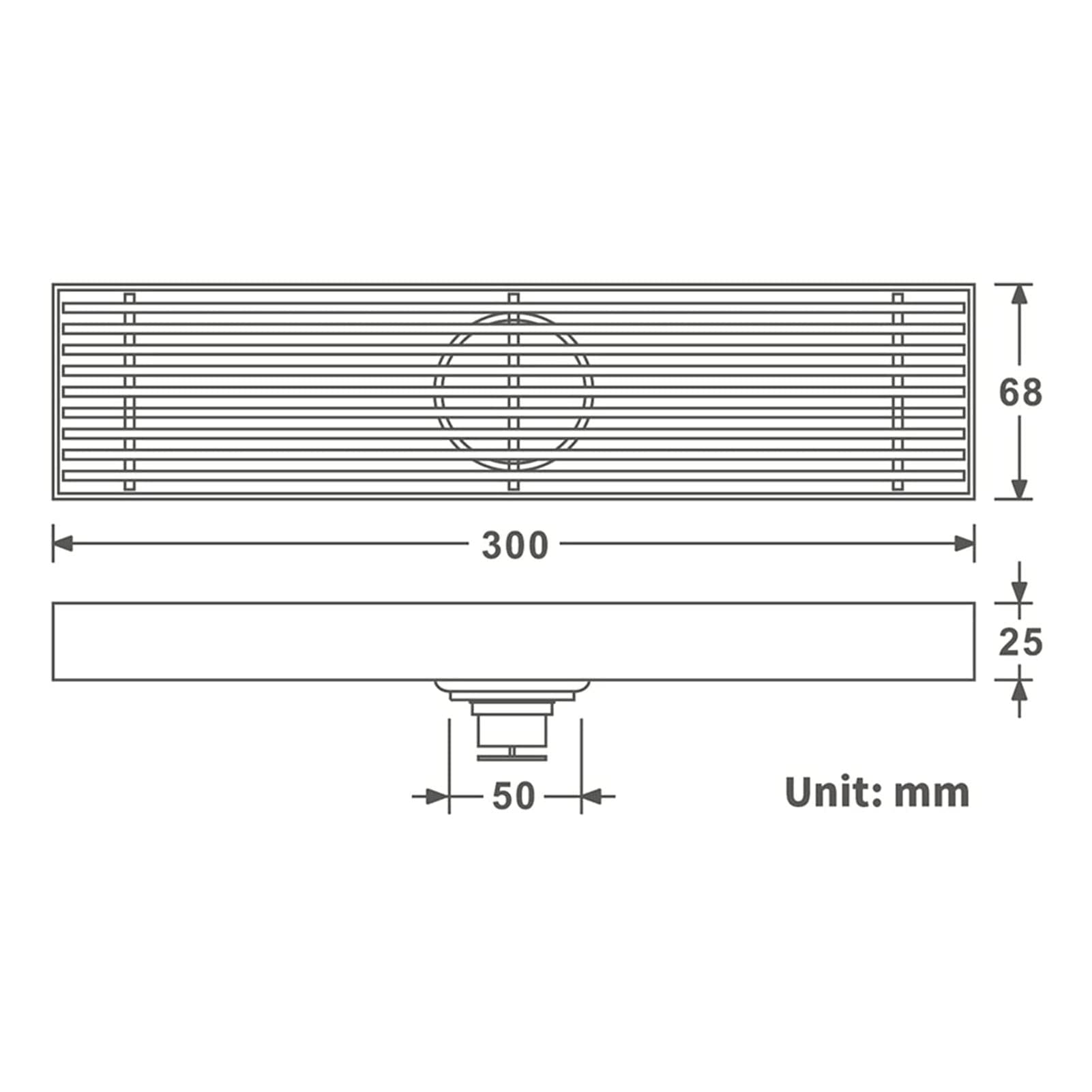 Scarico Doccia Lineare 30cm, Scarico a Pavimento Rettangolare per Bagno, Scarico Doccia in Acciaio Inox con Griglia Patten Rimovibile, Filtra Capelli, Scarico a Pavimento Doccia,Brushed nickel