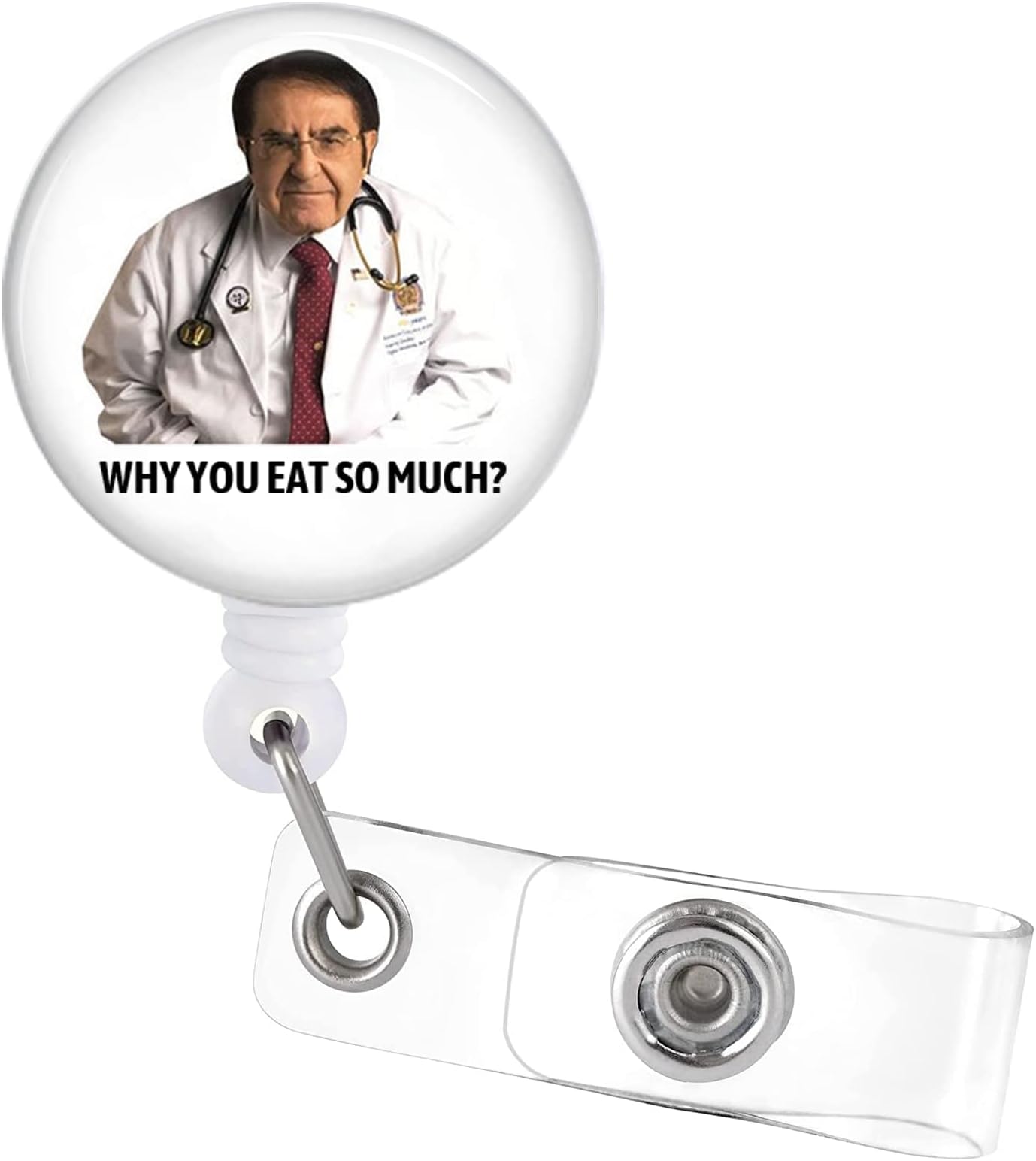 Badge Reels Retractable Funny Weight Loss Badge Holder with Swivel Alligator Clip Doctor Name ID Decorations for Nurse Medical Office Worker (Who is Your Enabler)