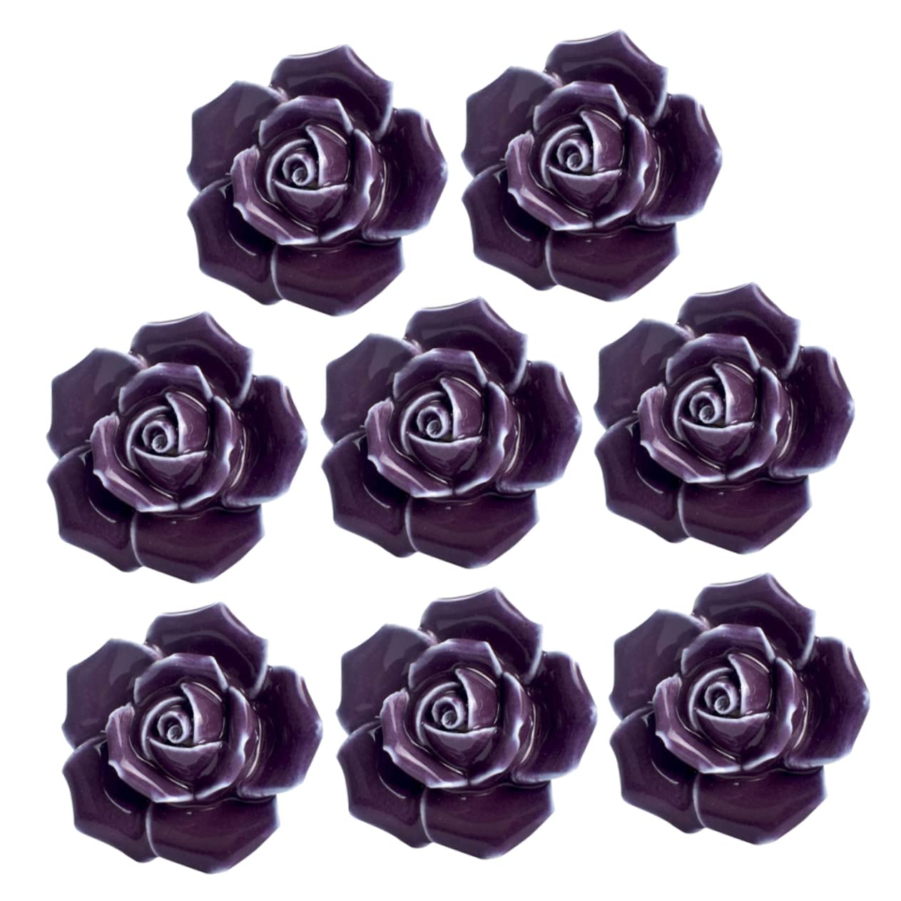 Hemobllo Pomelli Ceramici a Rosa per Mobili, 8 Pezzi, Porpora