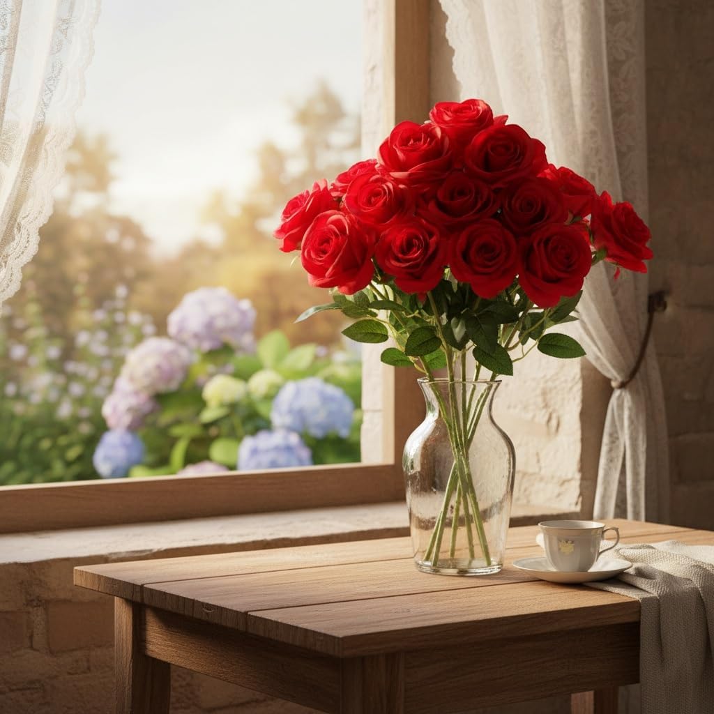 Stunning Artificial Roses for Weddings Home Decor and Floral Arrangements Realistic Silk Flowers for Indoor Outdoor Centerpieces and Bouquets(10)