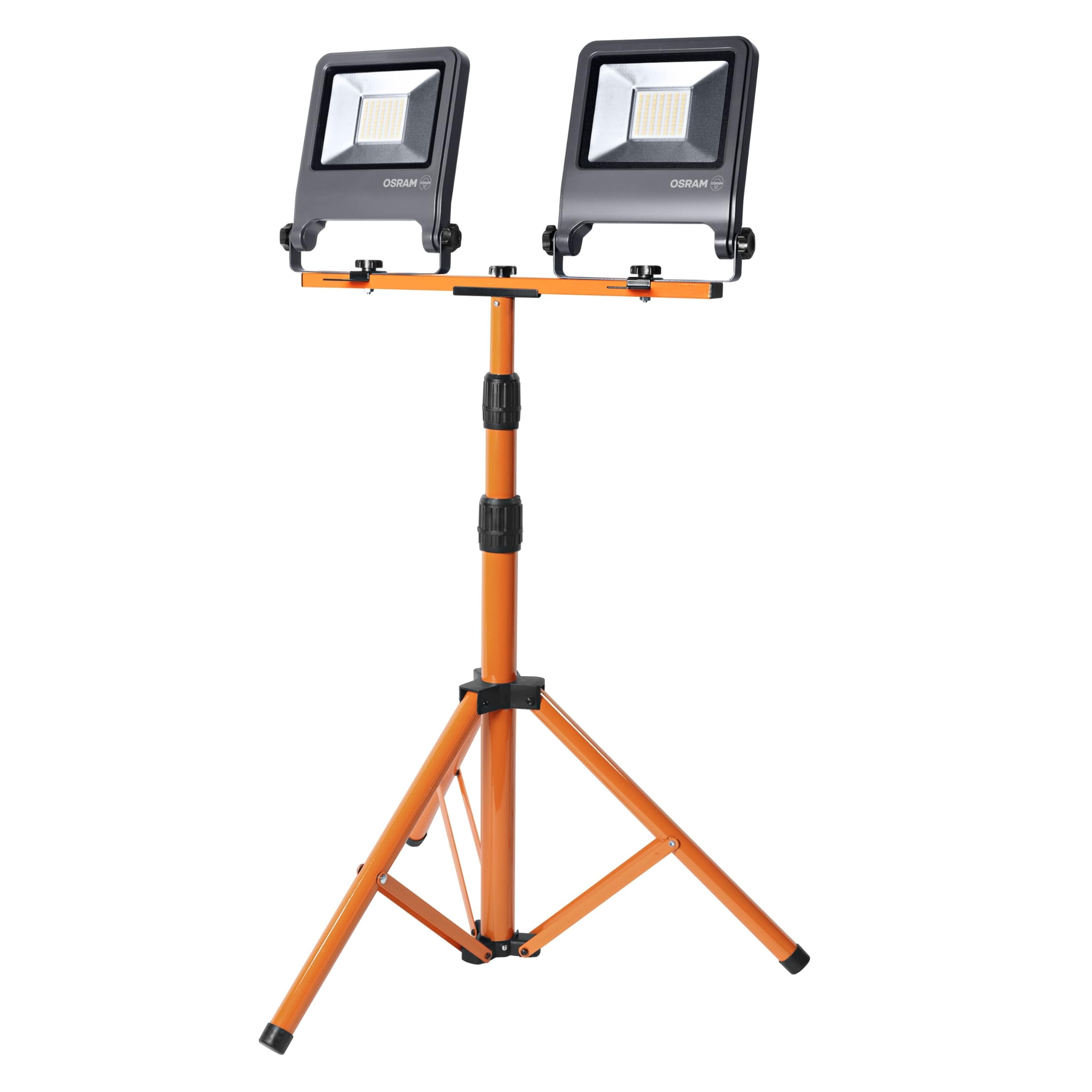 Osram Worklights Tripod, Arbeitslicht mit 2x50W Strahler und Stativ, 4000K, 2x4500 Lumen | LED Worklight Tripod, Outdoor Lighting (Special), Dunkelgrau, 30000 h, 1-Pack
