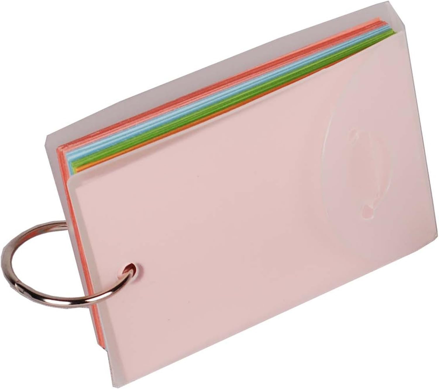 Filexec Products File-A-Flash 2 x 3 inches Binder Ring Easy Flip Flash Cards, 75 Unruled Colored Pages, 4 Pack, Clear (50294-20000)