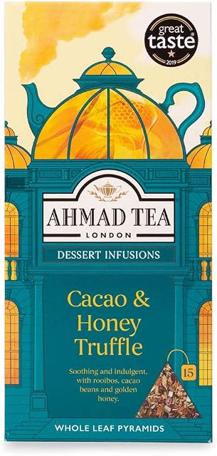 Ahmad Tea Cacao & Honey Truffle Dessert Fruit & Herbal Infusion 15 Pyramid Teabags