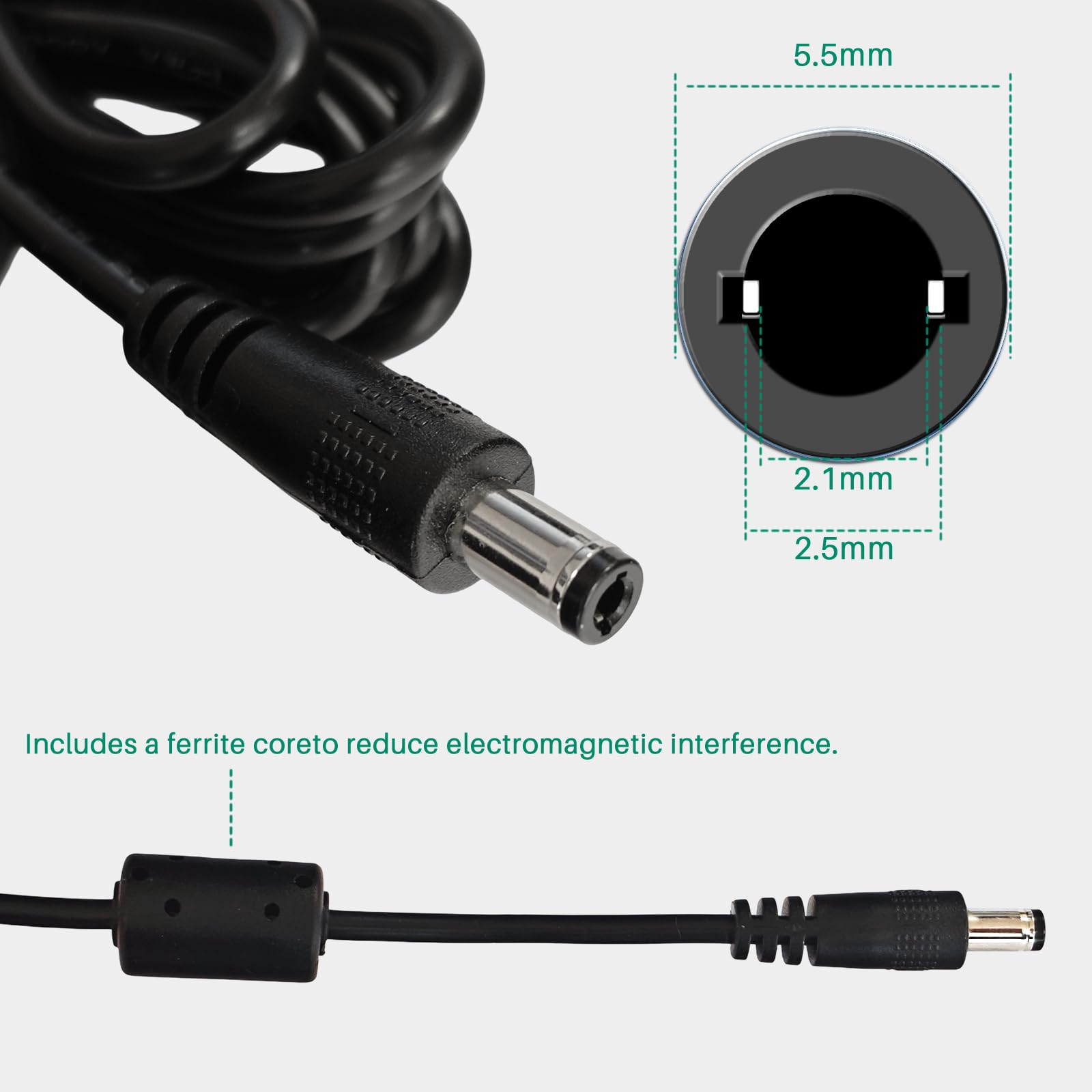JUSTOP 12V 5A 60W Power Supply Adapter, AC 100-240V to DC, Inc UK 3-Pin Plug Lead, for Security Cameras, CCTV Systems, LED Lights, Routers, LCD Monitors, Speakers etc, CE UKCA, 2 years Warranty — view 4