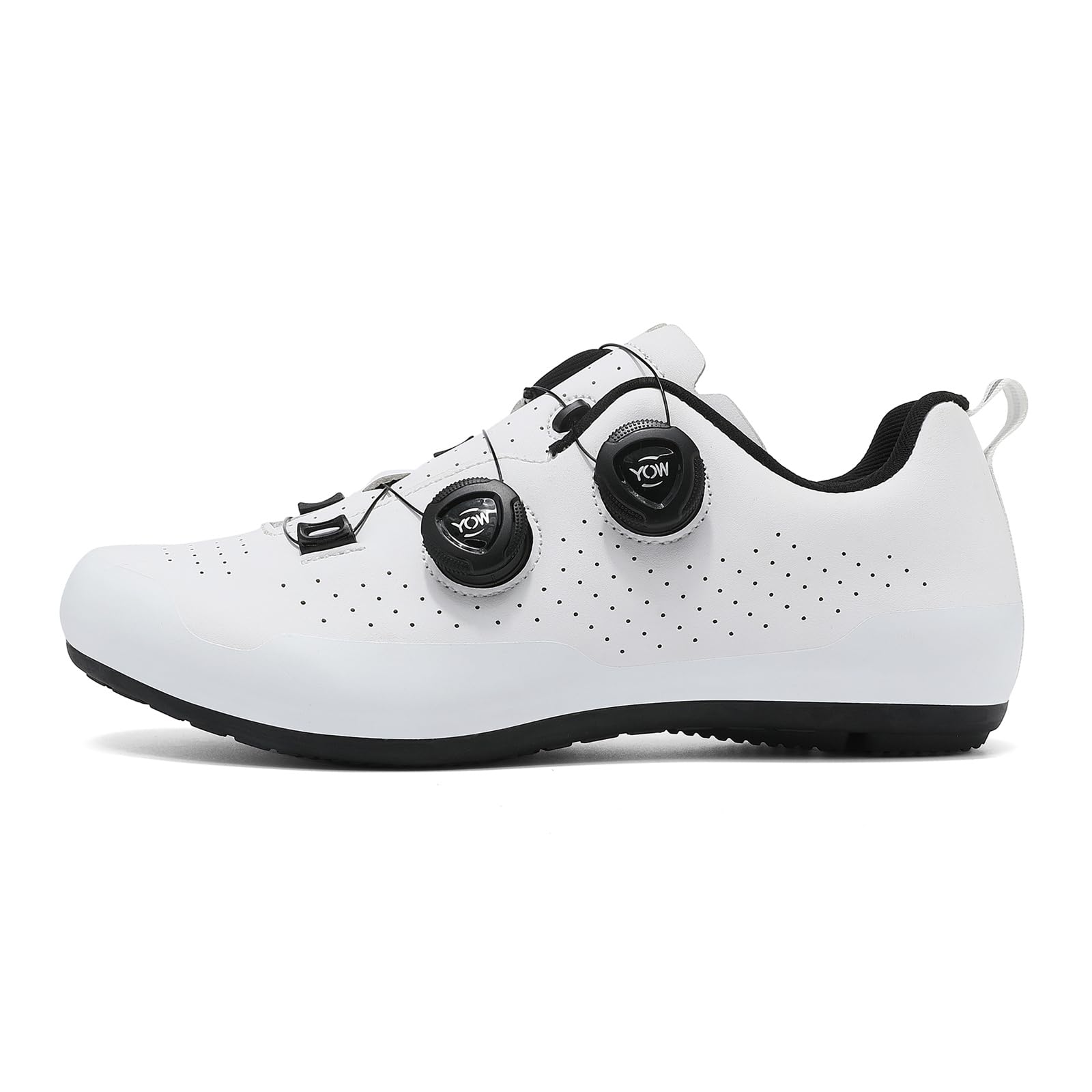 JiuQing Męskie buty rowerowe bez blokady antypoślizgowe do jazdy na rowerze w pomieszczeniach i na świeżym powietrzu,White,45 EU