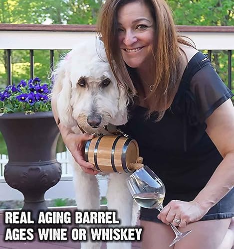 Miniatura 8 de St Bernard - Collar de barril de whisky para perro, Favourite Drink is a Growler, dispensador de barril de roble de 12 litro para perros San