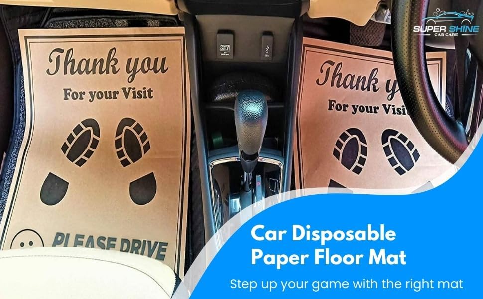 Super Shine Car Disposable Paper Floor Mat, Brown Paper Mats – 80 GSM (Pack of 50) - Image 4 thumbnail