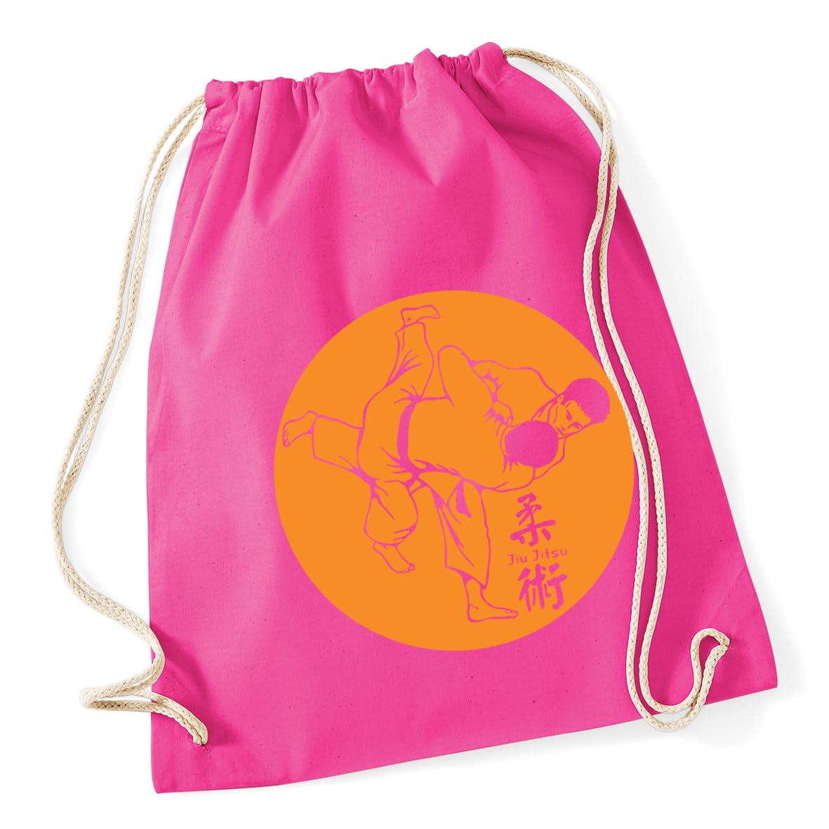 Hippowarehouse jiu jitsu Drawstring Cotton School Gym Bag 37cm x 46cm, 12 litres