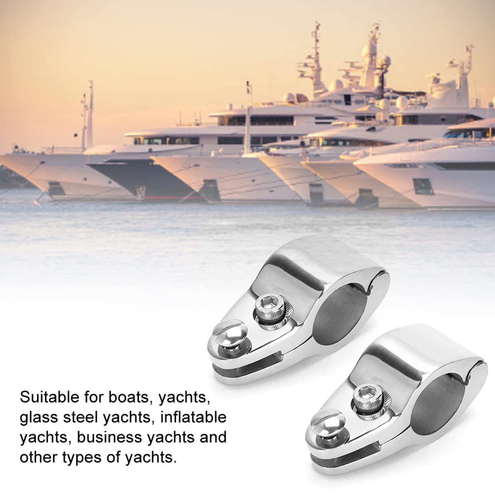 Bimini top para barco con mandíbula con bisagras, 2 piezas de herrajes de acero inoxidable para Bimini top (20 mm, 22 mm,25 mm,30 32 mm)(32mm)