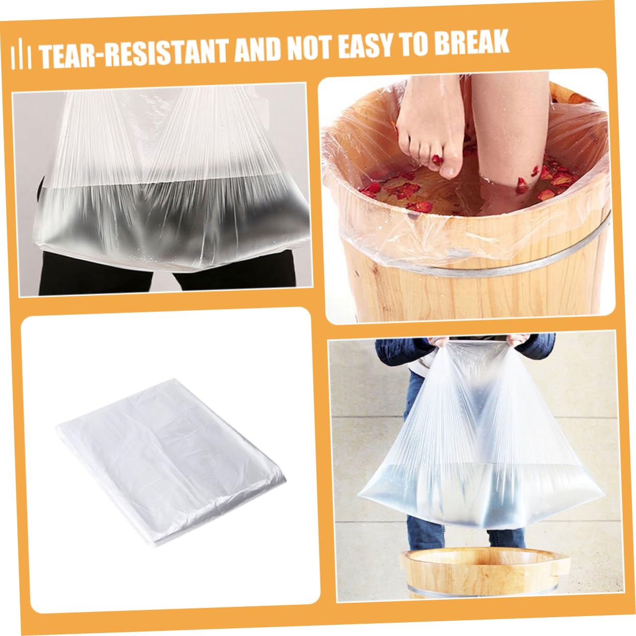 240 Pcs Disposable Foot Bath Liners Tear Resistant Foot Soak Pouches Durable Pe Material for Home and Salon Use