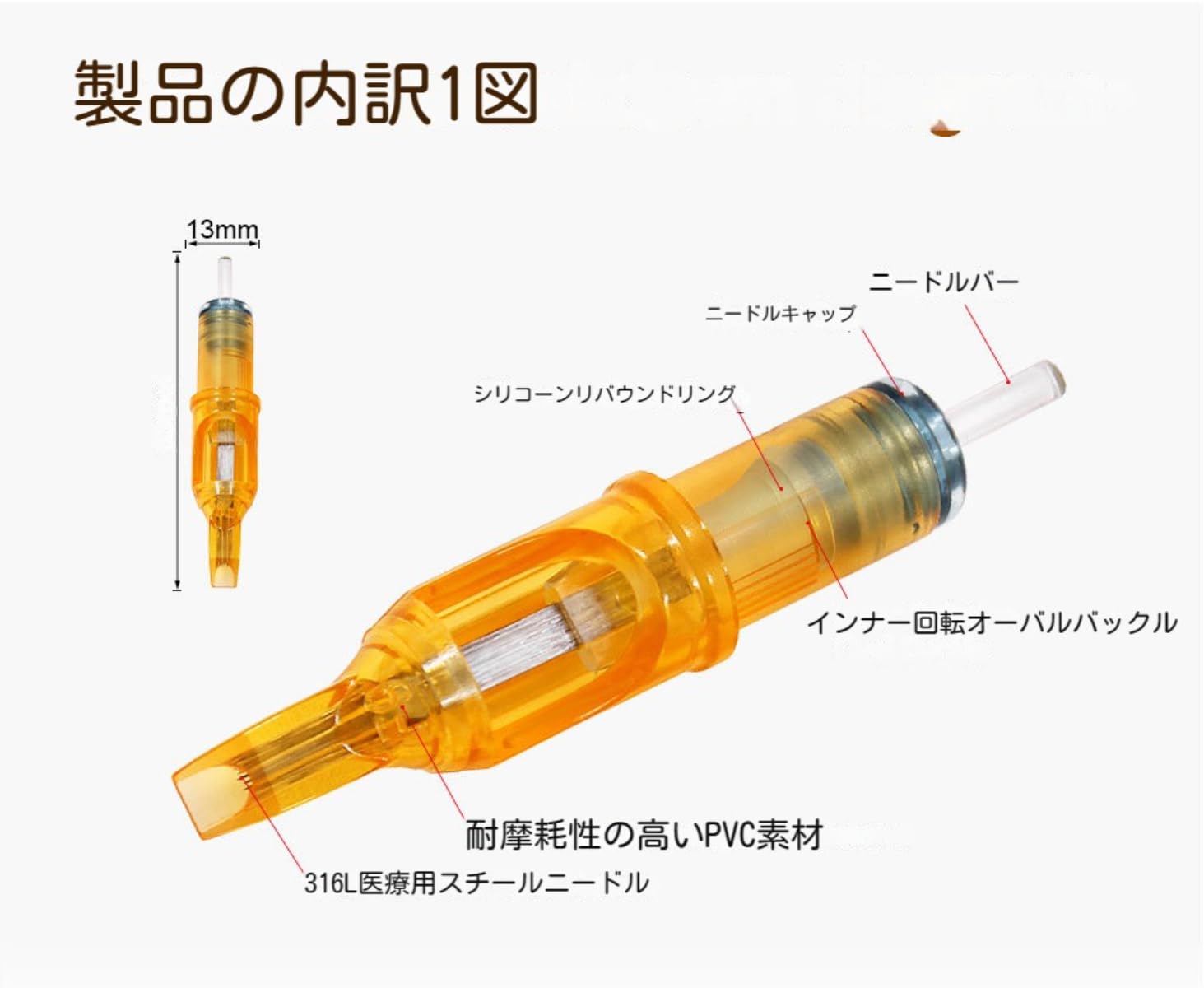 Amazon | タトゥーカートリッジニードル - 20PCSタトゥー針 - RL、RS