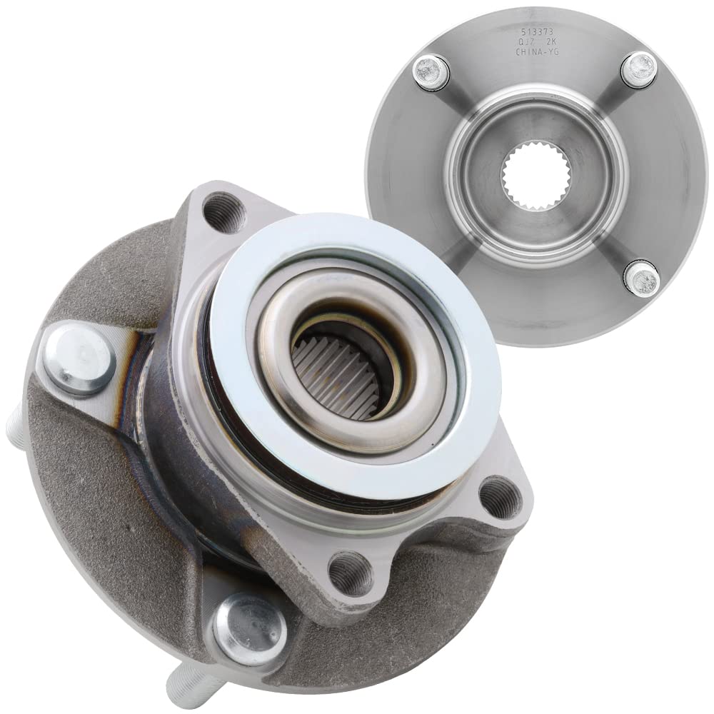 [2-Pack] 513373 - Front Driver and Passenger Side Wheel Hub Bearing Assembly Compatible with [4-Wheel ABS Models ONLY] 2007-2012 Nissan Versa [Cross Reference: WJB WA513373]