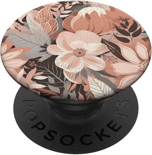 Miniatura 1 de PopSockets con estampado floral neutro y estético, bohemio, color crema