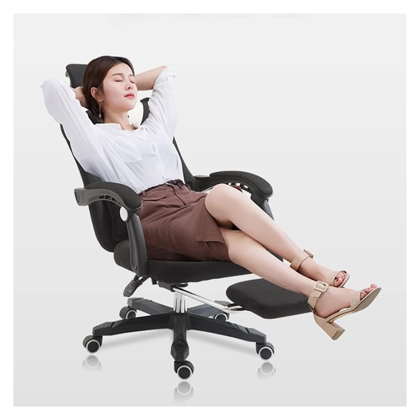 Krzesło komputerowe Krzesło biurowe Ergonomiczne krzesło biurowe Wygodne podparcie lędźwiowe Krzesło komputerowe Obrotowe krzesła menedżerskie Pokój gier(Blue,With footrest)