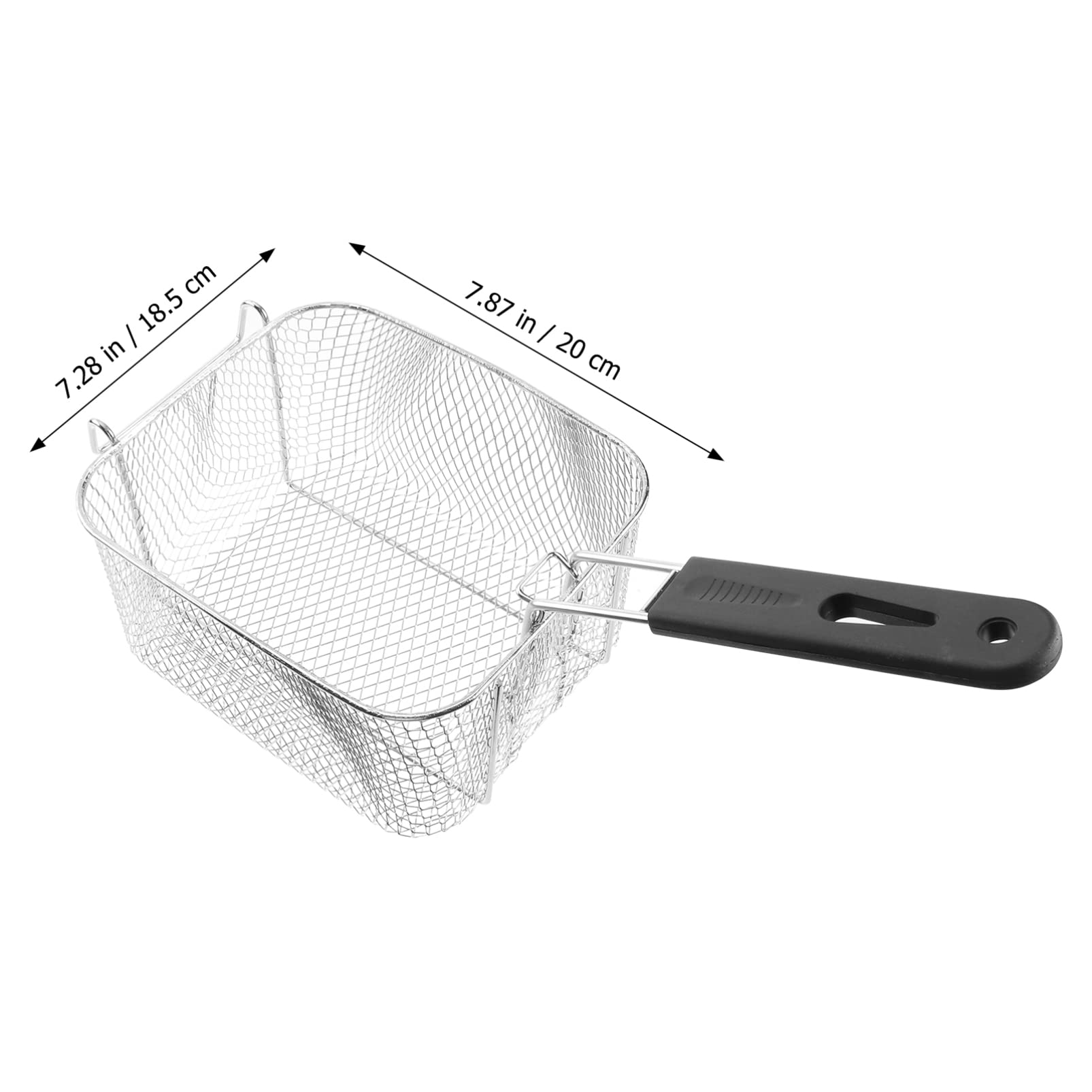 Luxshiny Panier à friteuse avec poignée - Panier à frites en acier inoxydable - Outil de cuisson - Panier à frites