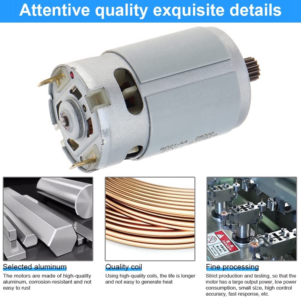 RS550 DC Motor 8.2Mm 14 Denti Mini Motor 21V 29800 RPM Motore per Elettrica per un Mano Ricaricabile