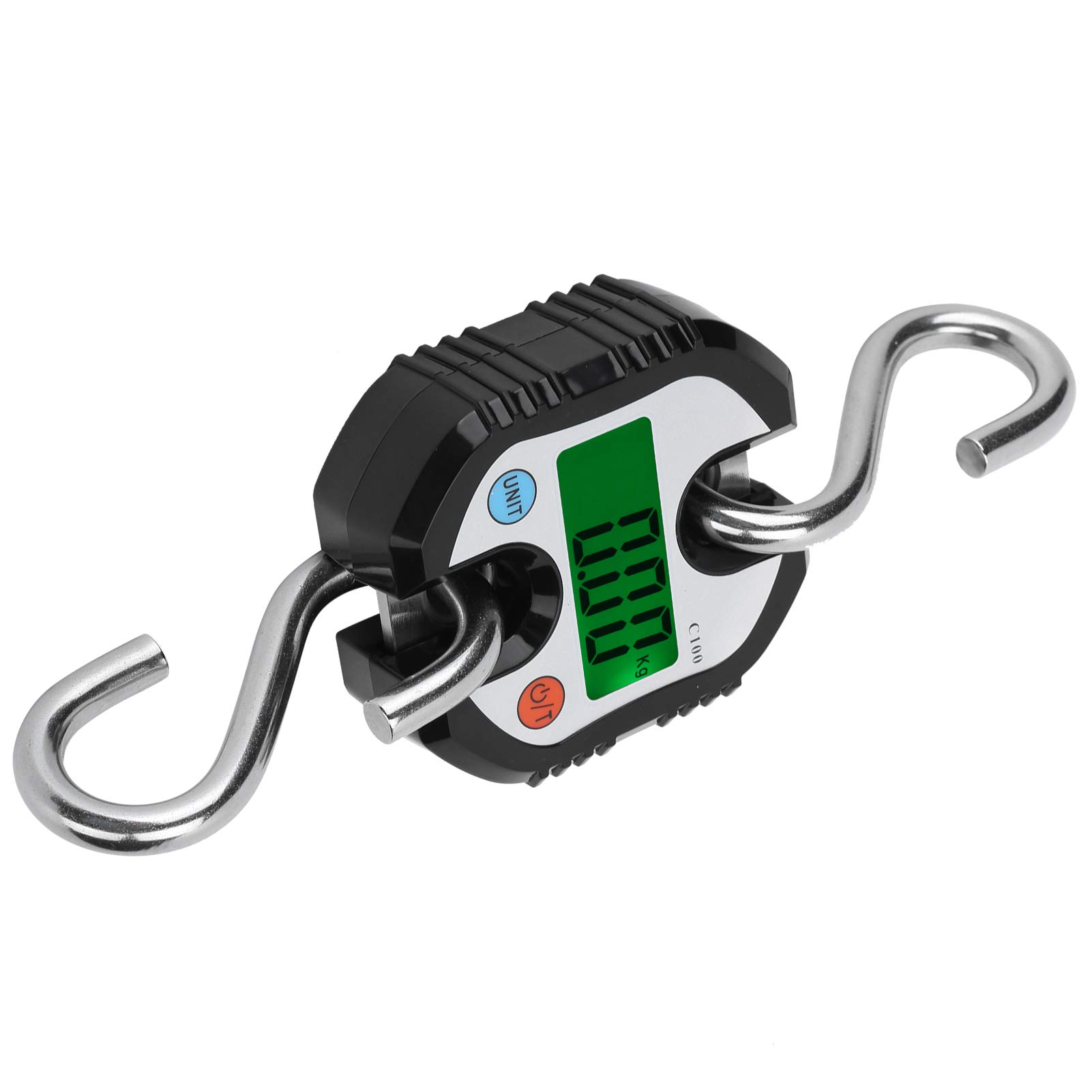 Báscula de grúa digital de 150 kg, peso de gancho colgante electrónico LCD, báscula industrial resistente para equipaje, pesca, acero inoxidable, ABS, negro, 230 mm