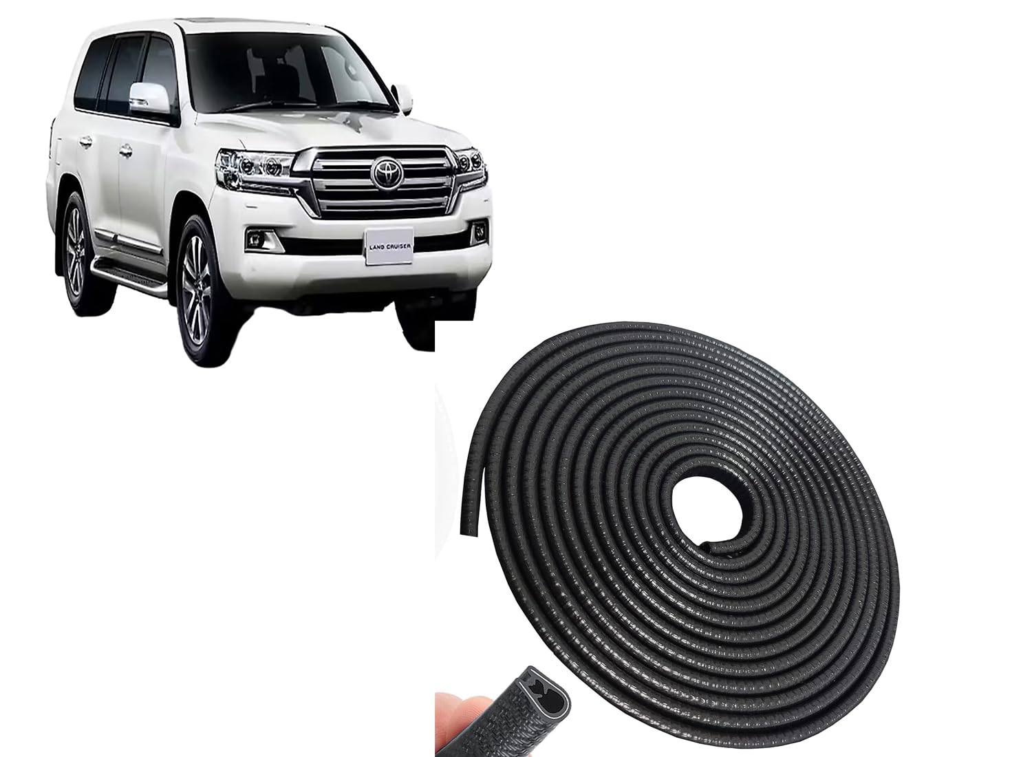 Car Accessories Rubber Strip Seal Protector Car Door Guards Compatible with Toyota Land Cruiser 2015 Accessories All (Black) (16 ft/5 m)