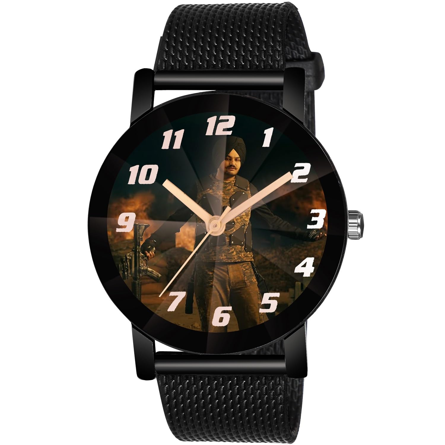SoomsPrinted Sidhu-Moose-Wala Big Size Black Sheffer Analog Watch