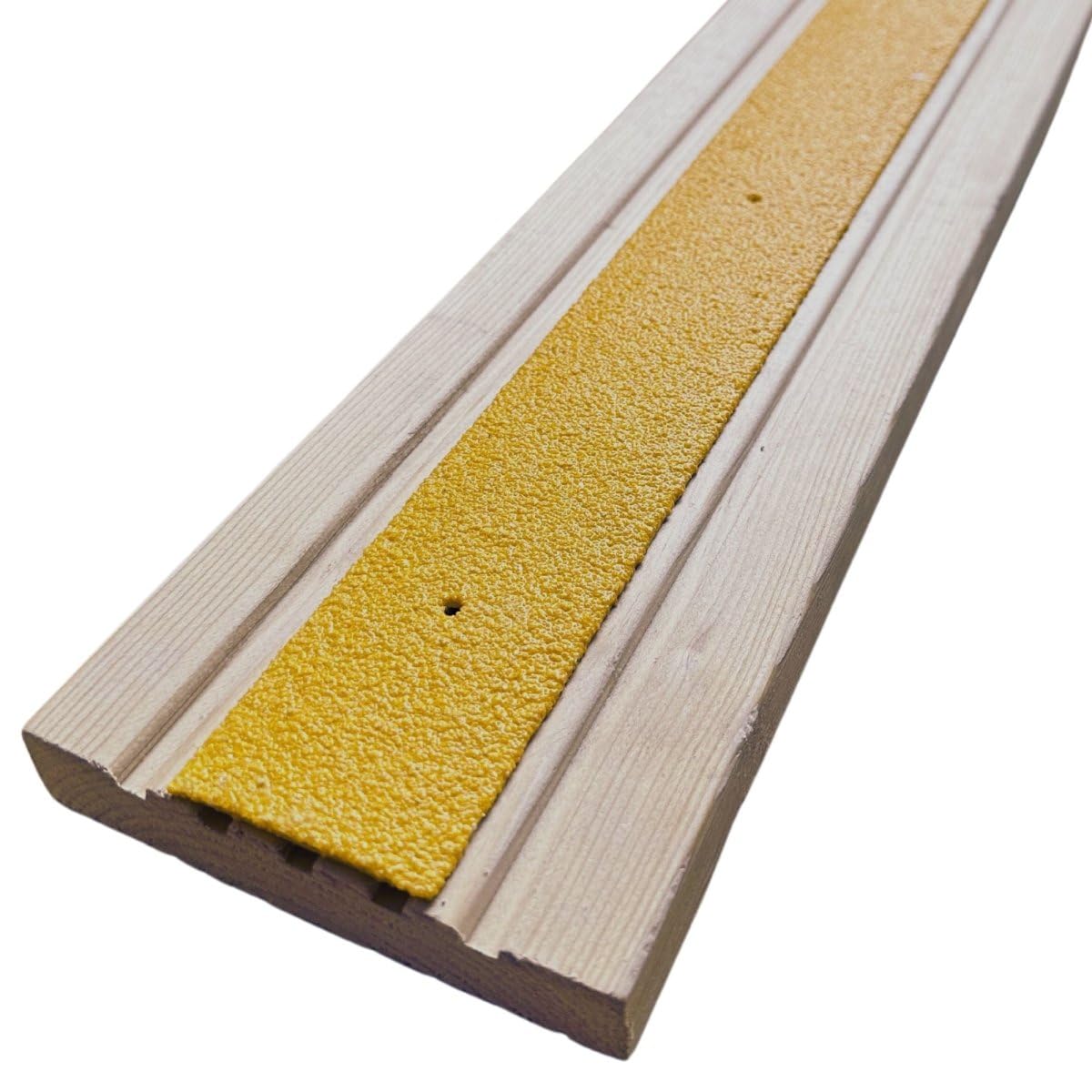 Non Slip Decking Strips – Anti Slip GRP Tread for Garden, Ramp, Stair & Patio – Anti Skid Safety Strips for Wood & Composite Decking for Outdoor Steps – Yellow 3000mm x 50mm - Slips Away