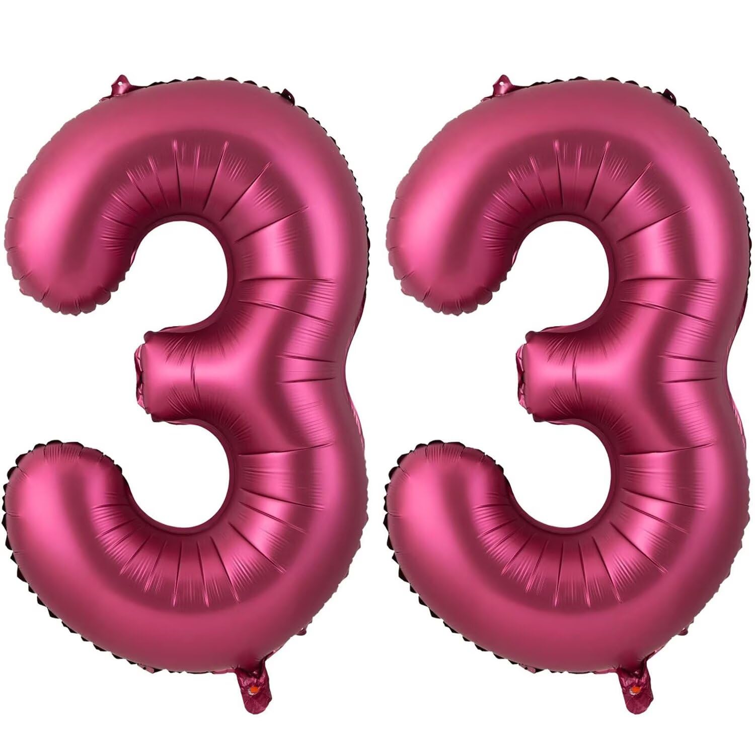 40 Inch Burgundy 33 Balloon, Wine Red Number 33 Balloons, Burgundy Large Foil Number Balloons, Birthday Wedding Anniversary Baby Show Party Decoration