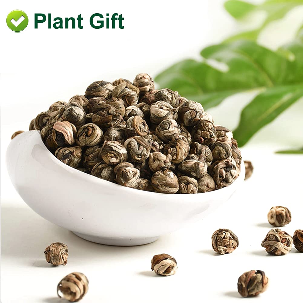 Plant Gift Jasmine Dragon Pearls 130G/4.58oz 龙珠茶 Té verde hoja suelta, perlas de jazmín té dragón bola, mejor té de jazmín, té oolong