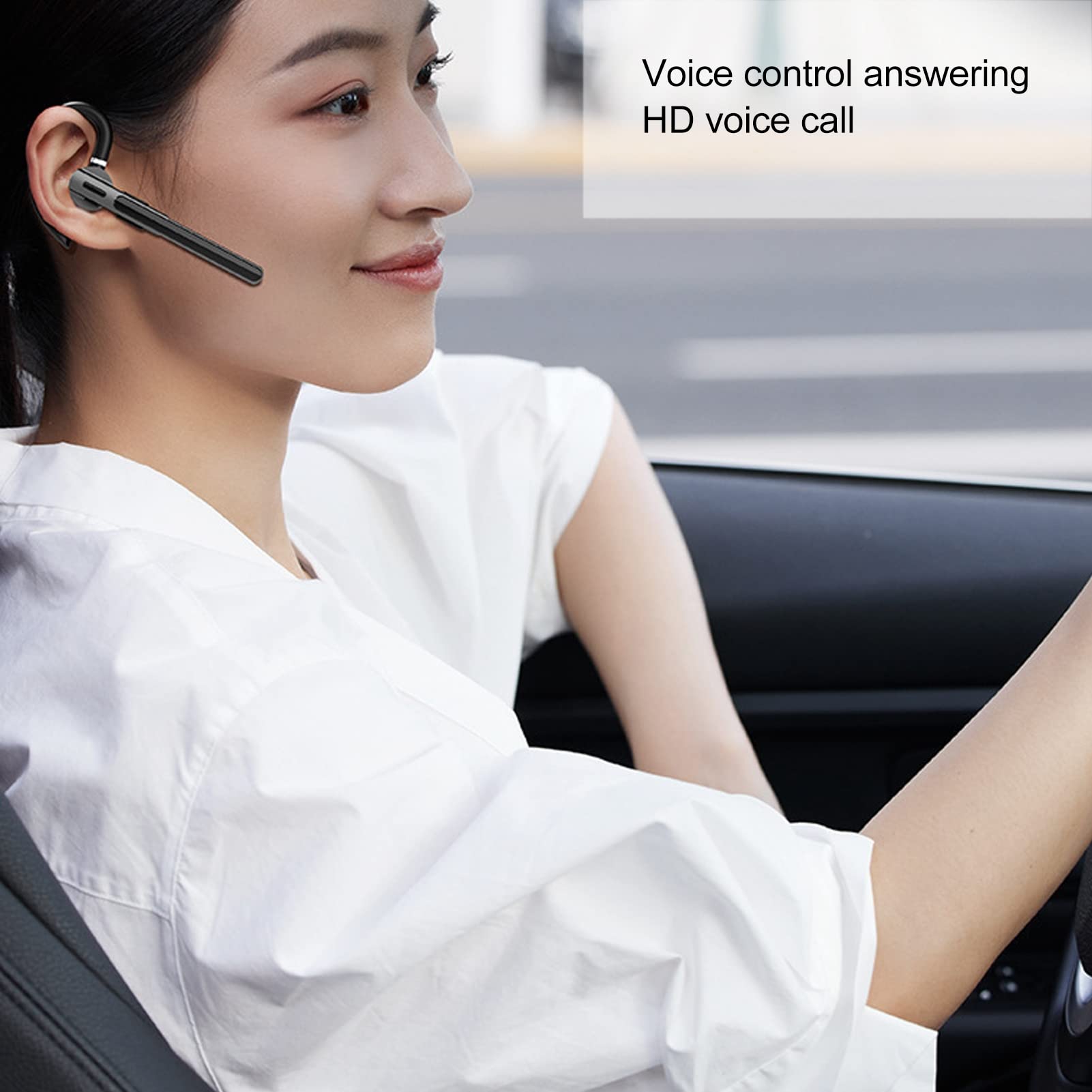 flexman Bluetooth Earpiece, Hands Free Single Ear Noise Reduction Wireless Earpiece, Waterproof Voice Control On Ear Earpiece with Digital Display for Work Running Driving