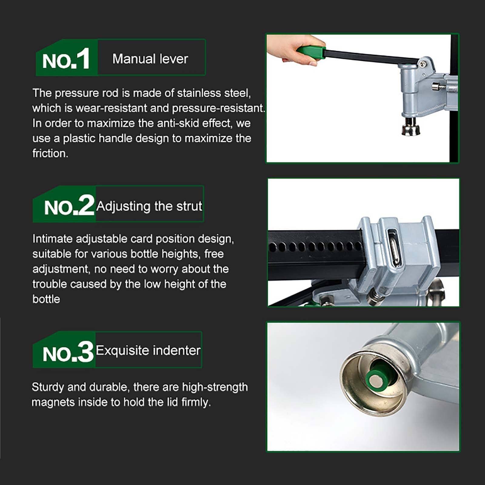 Tapadora Manual de Botellas para elaboración casera de Cerveza, Altura Ajustable, Compatible con Tapas Corona de 26-29 mm, eficiente y Duradera.