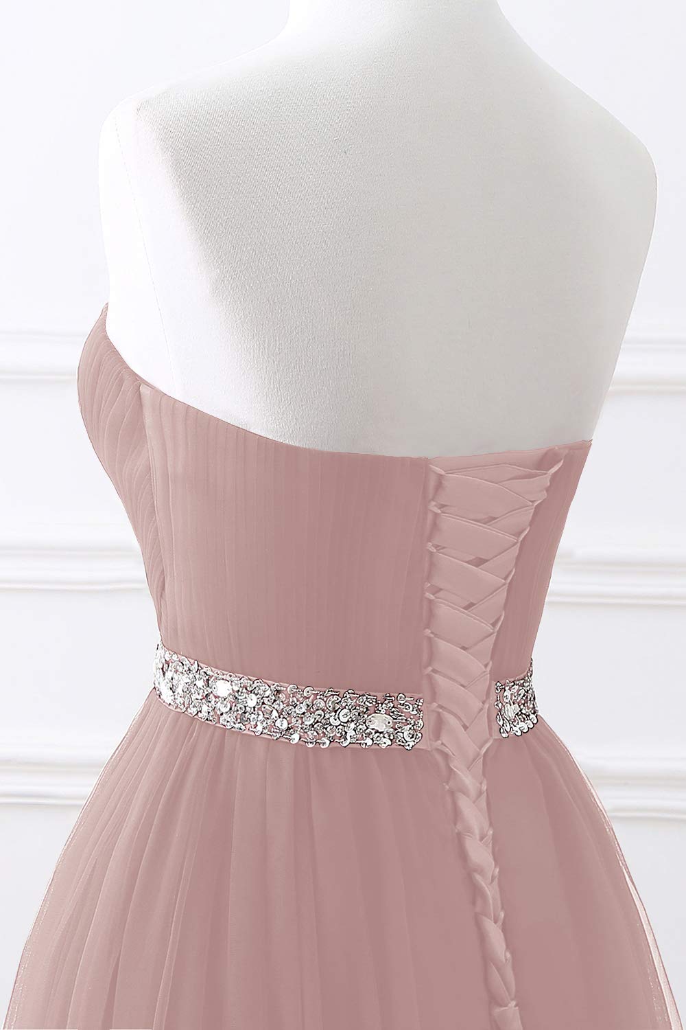 Misshow Robe Femme Longue Chic Soirée Dos Nu Epaule Nu Robe de Cocktail Longue Mariage en Tulle