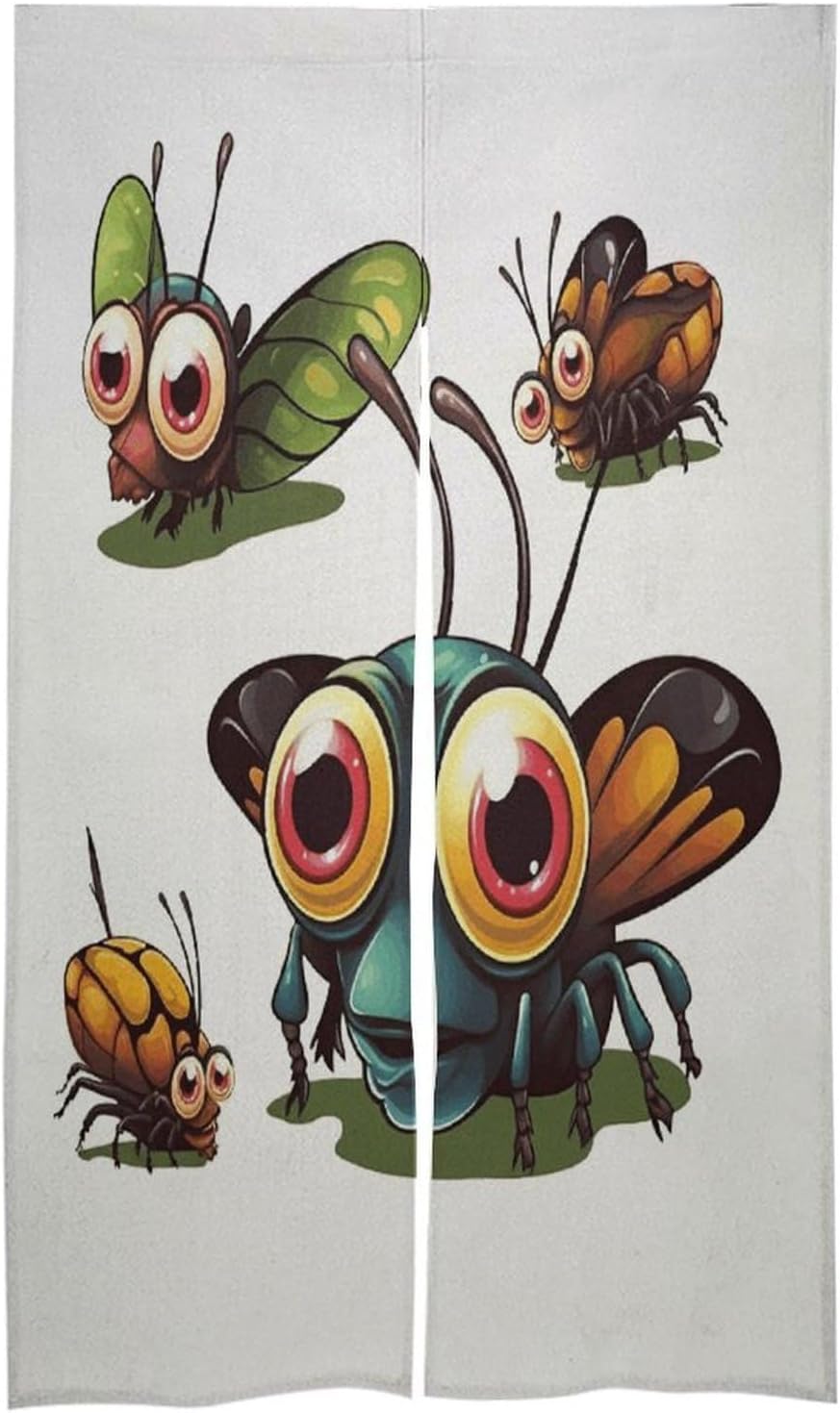 Cartoon Insect Door Curtains Light Blocking Thermal Insulation Drapes Long Type Artistic Painting Tapestry Applicable Bedroom Room Living Room Doorway 34"x 57"