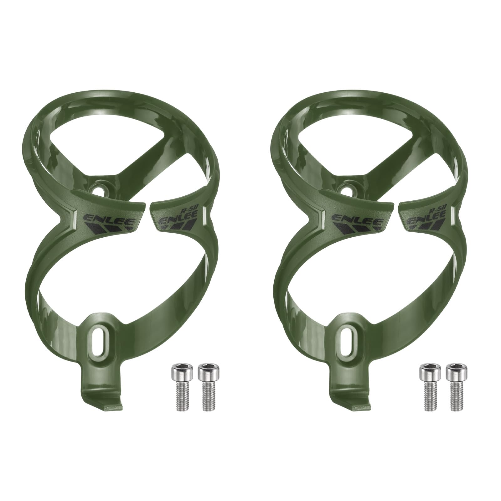 sourcing map 2pcs Bicycle Water Bottle Holder Ultra Lightweight Universal Bike Bottle Cages Cycling Cup Holder for MTB Road Gravel, Olive — image 1